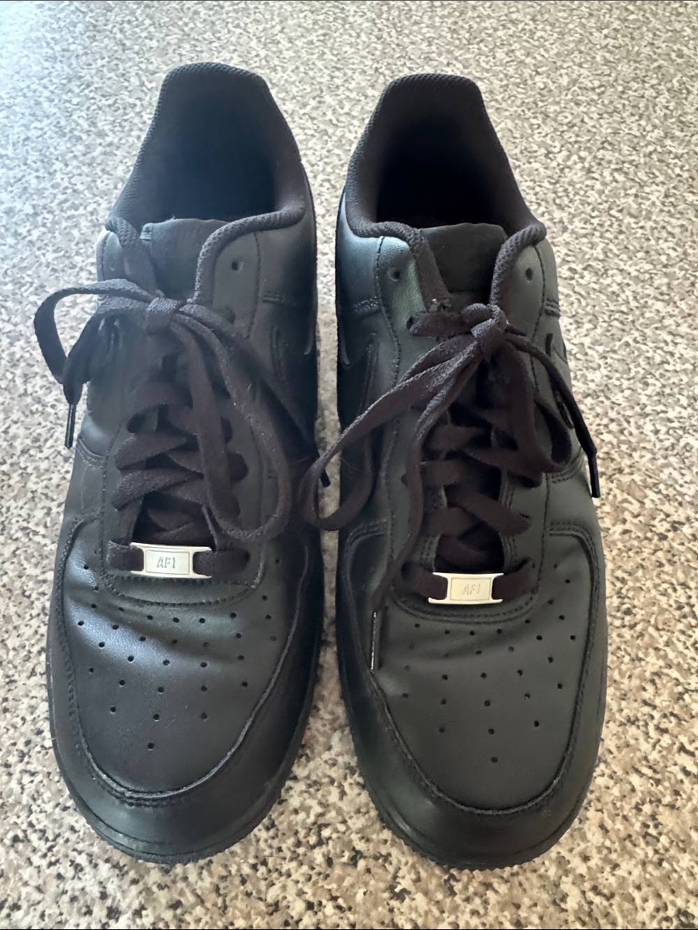 Men's AF1 Black Athletic Lace-Up Sneakers Air Force